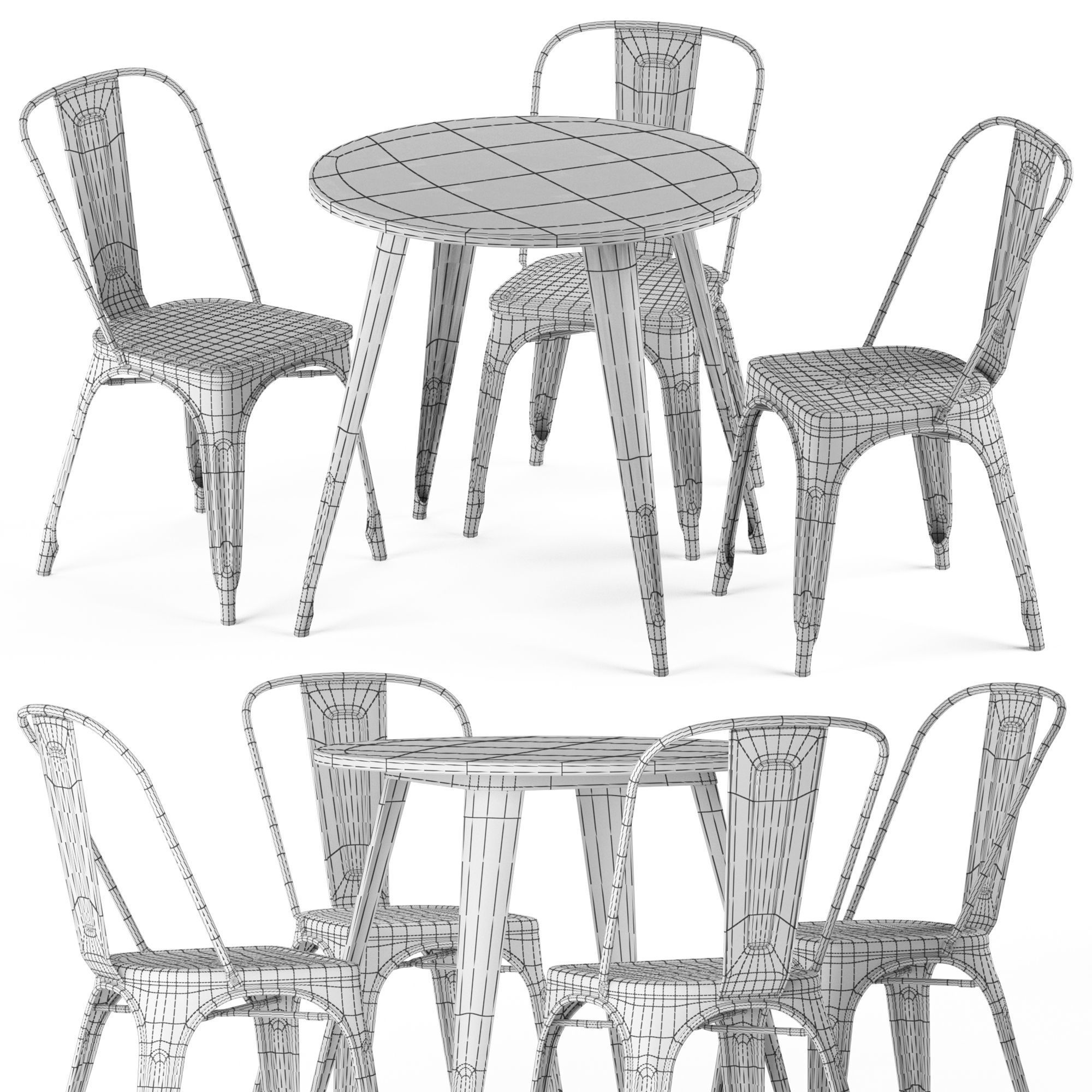 TOLIX chairs and tables 3D model_8
