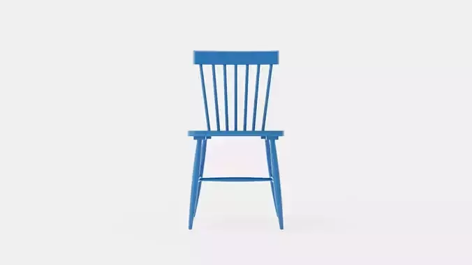 Wood H17 Cane chair - Clear blue
