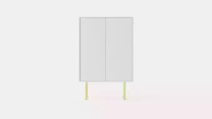 Vogue Cabinet 64 - White Low-poly 3D model