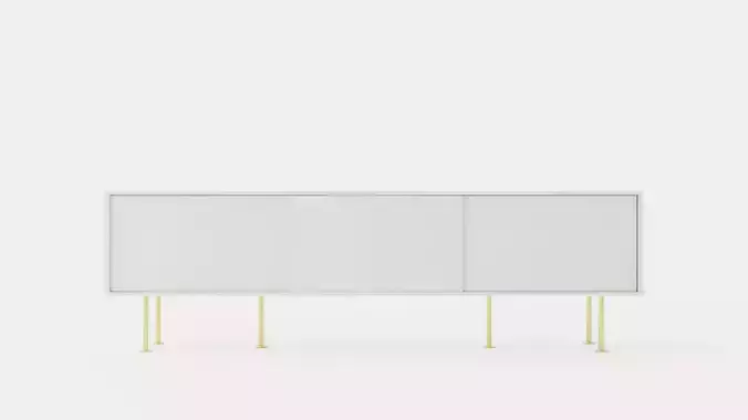 Vogue Media bench 180 cm - White-Brass
