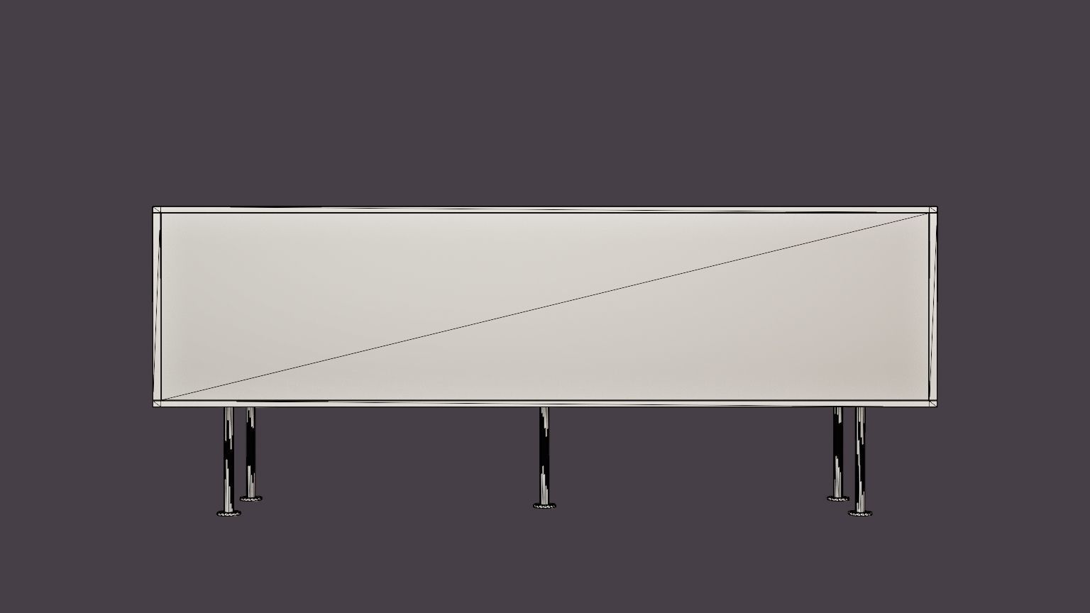 Vogue Media bench - White-Brass Low-poly 3D model_5