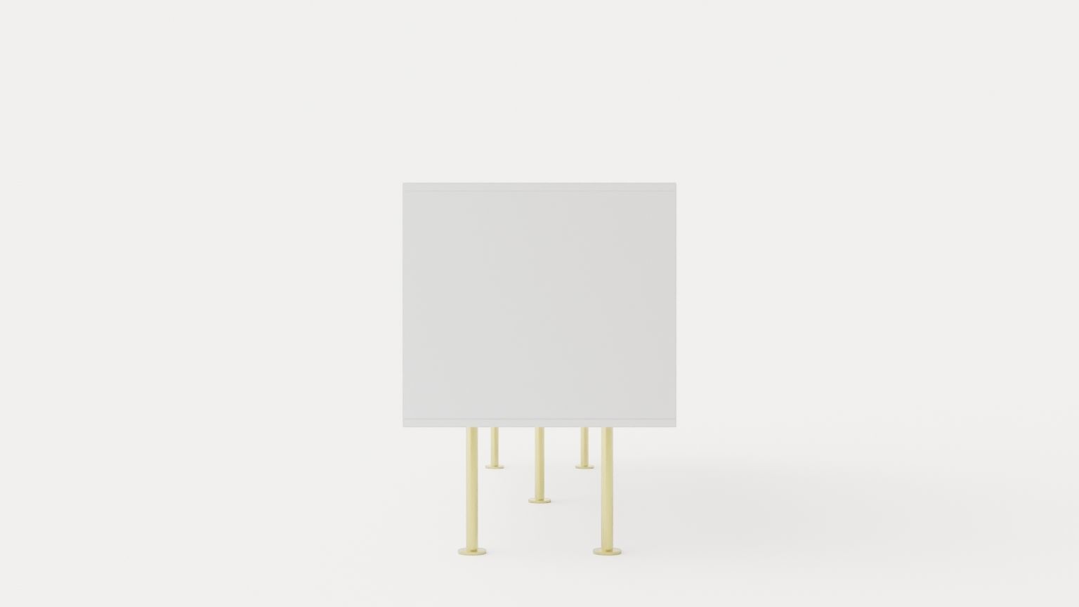 Vogue Media bench - White-Brass Low-poly 3D model_2