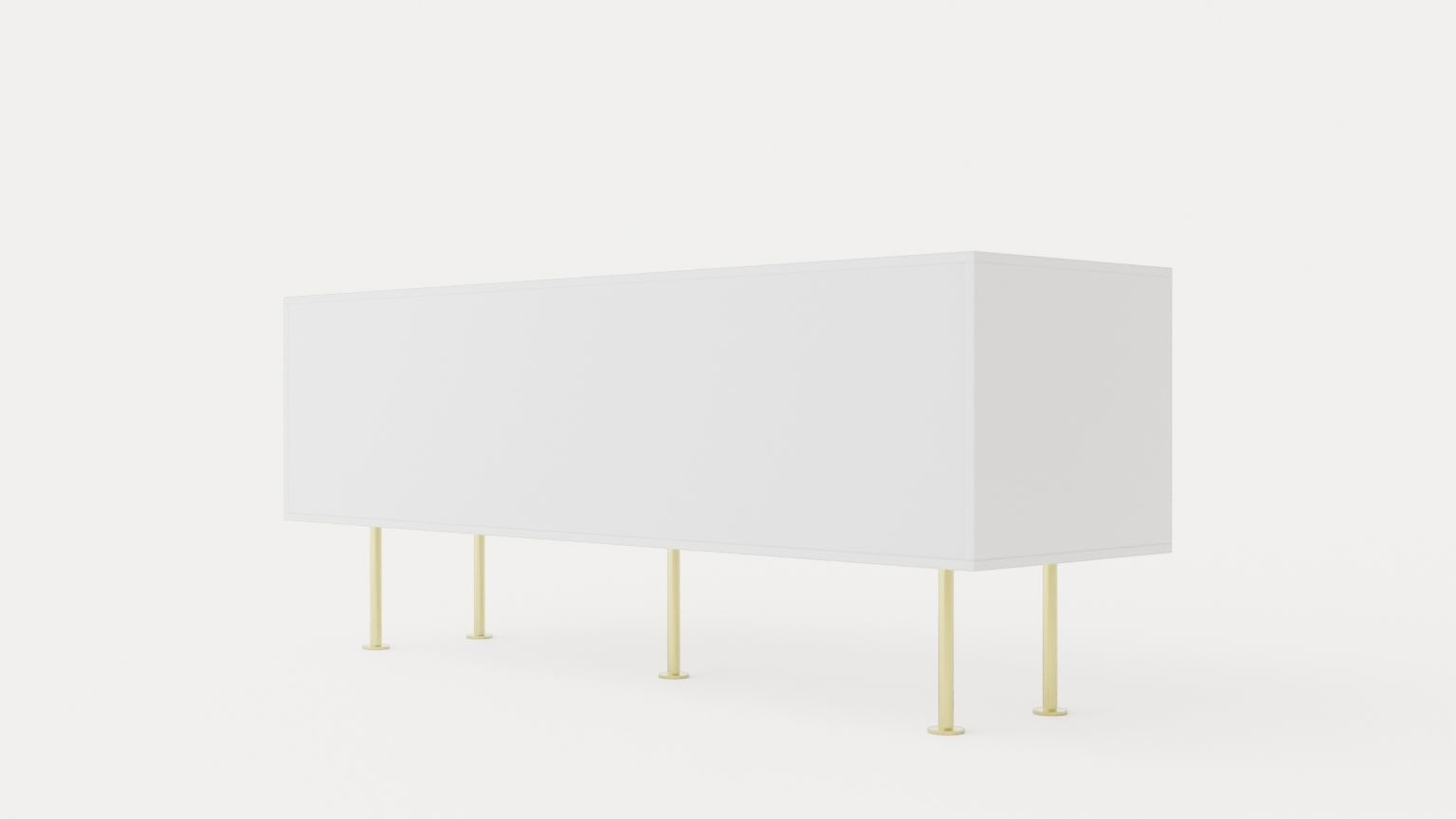 Vogue Media bench - White-Brass Low-poly 3D model_3
