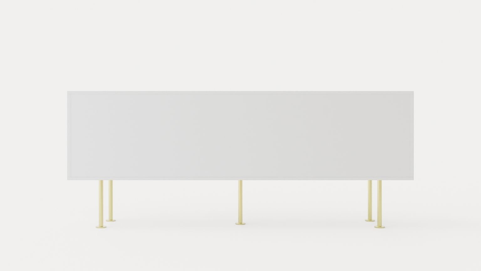 Vogue Media bench - White-Brass Low-poly 3D model_4