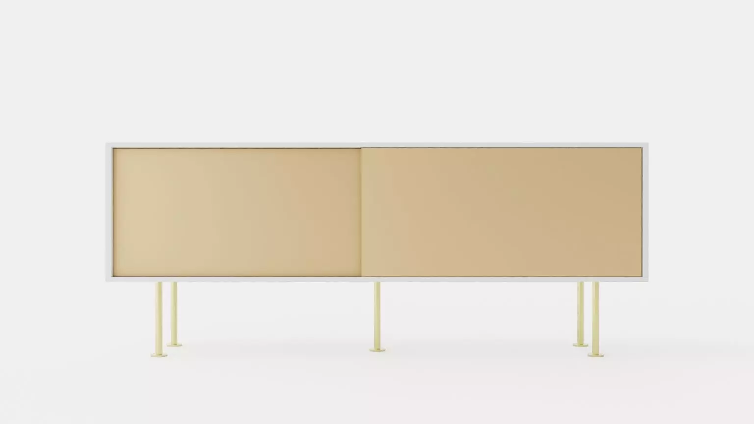 Vogue Media bench - White-Brass Low-poly 3D model_0