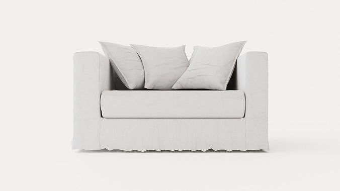 Le Grand Air Loveseat Linen - Natural Blonde Low-poly 3D model
