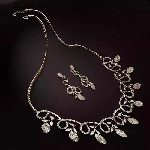 Diamond Necklace Earrings