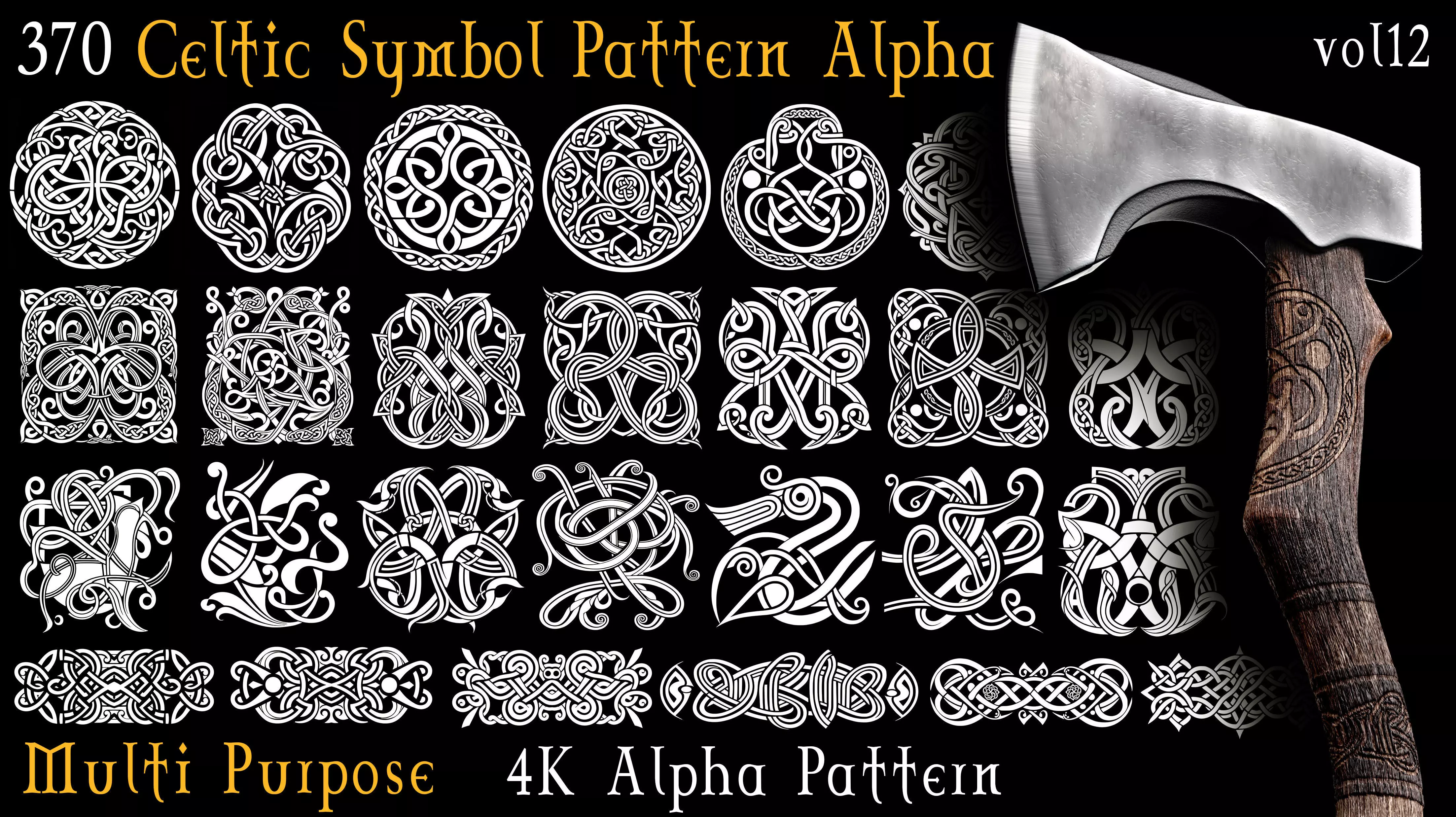 370 Celtic Symbol Pattern Alpha - Vol12 Texture