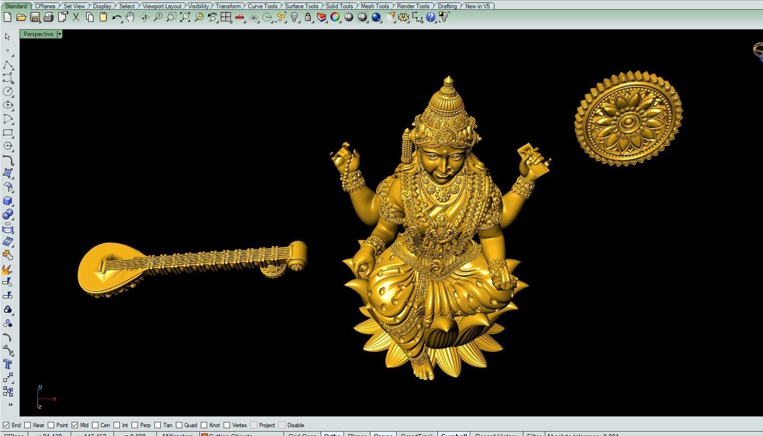 Saraswati Artwork-44 3D print model_2