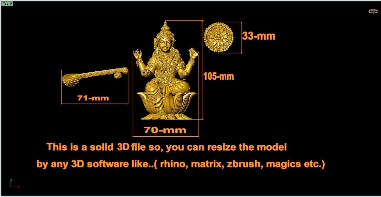 Saraswati Artwork-44 3D print model_7