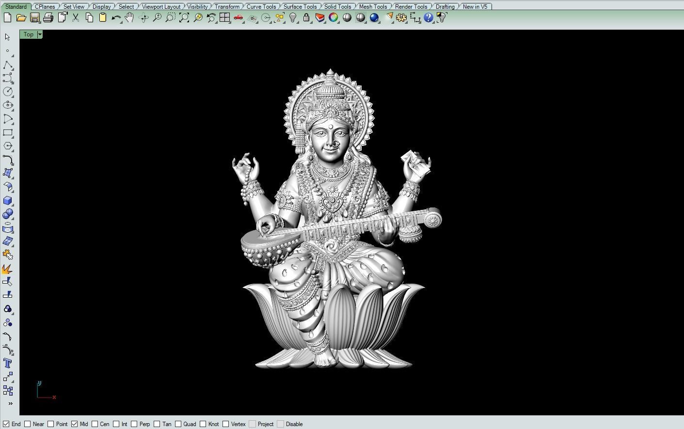 Saraswati Artwork-44 3D print model_4