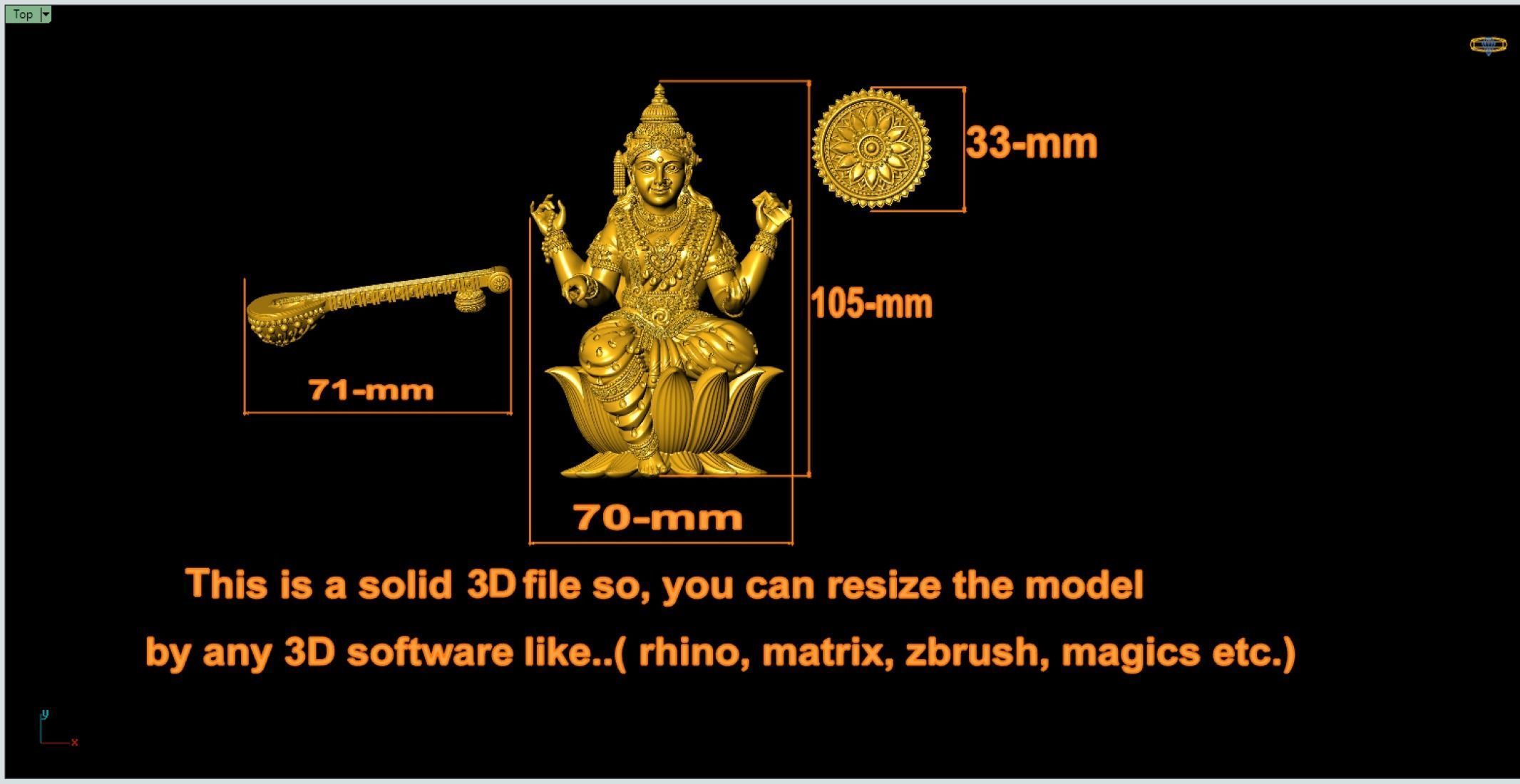 Saraswati Artwork-44 3D print model_8