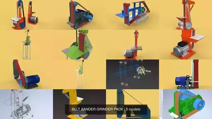 BELT SANDER GRINDER PACK 3D Model Collection