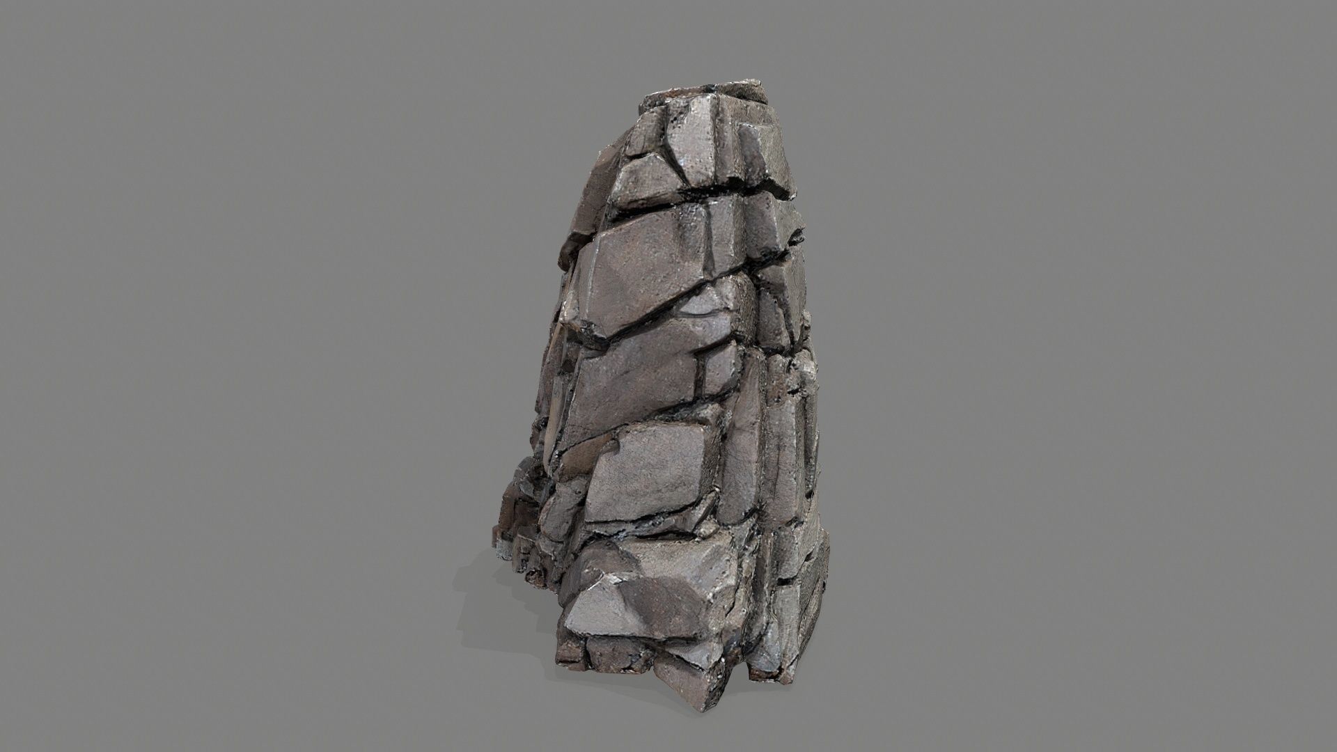 cliff rocks Low-poly 3D model_3