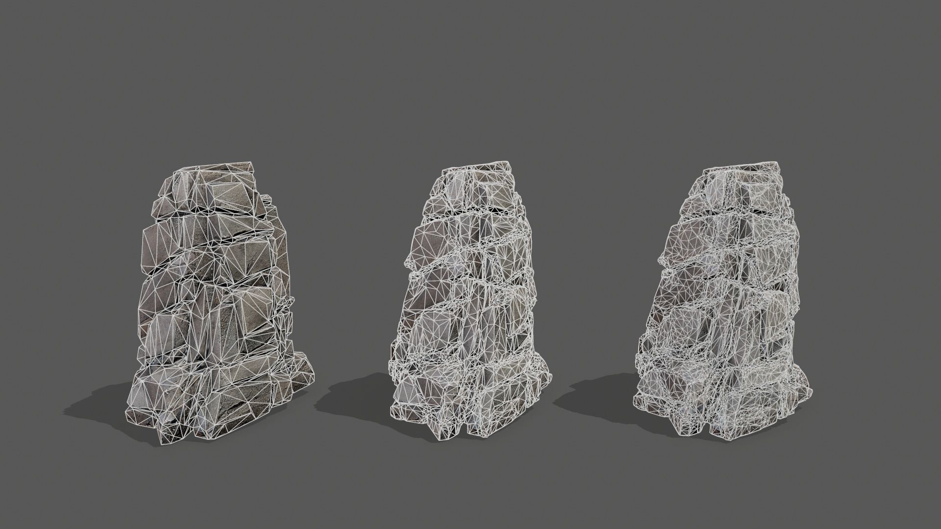 cliff rocks Low-poly 3D model_14