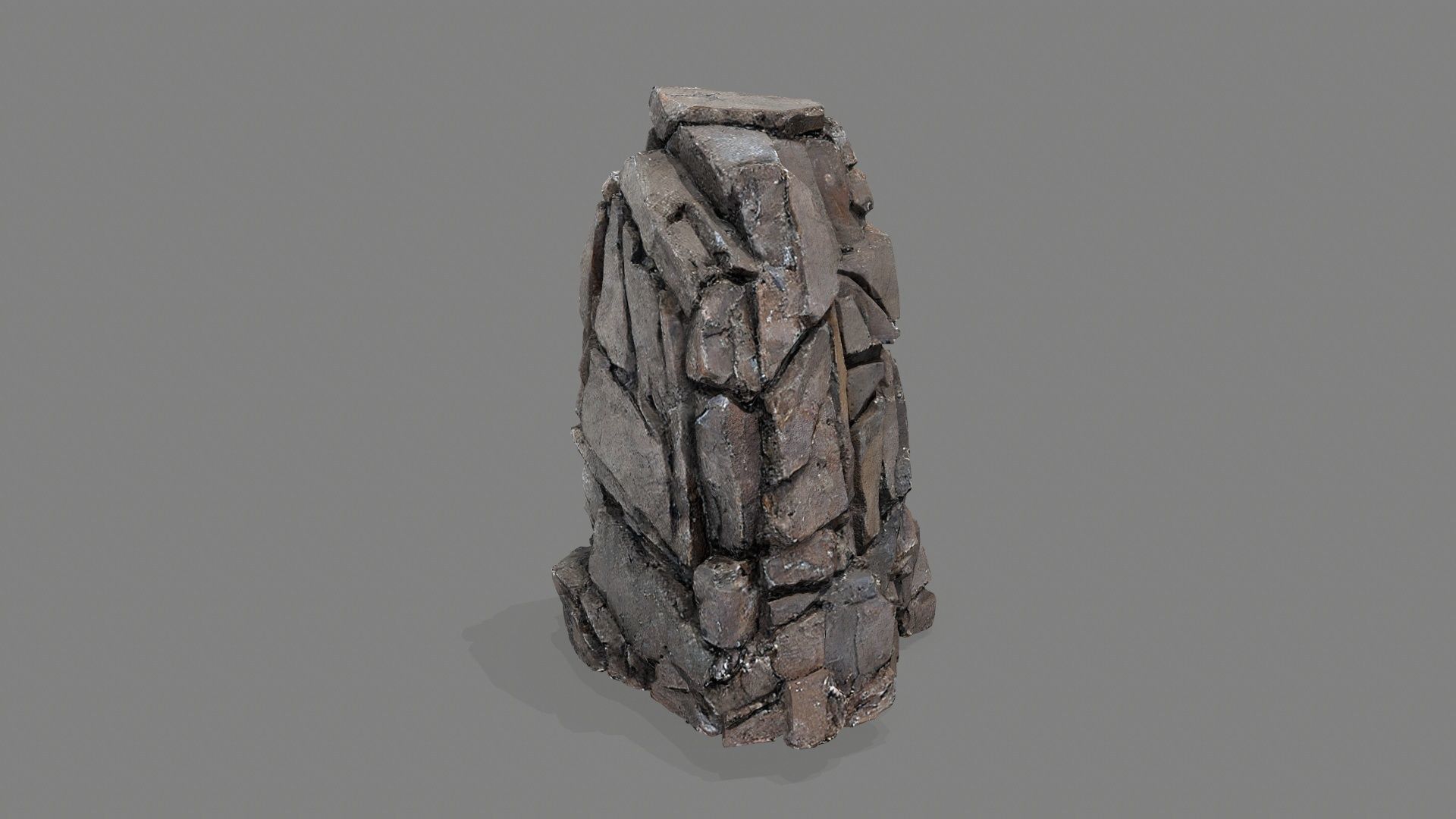 cliff rocks Low-poly 3D model_6