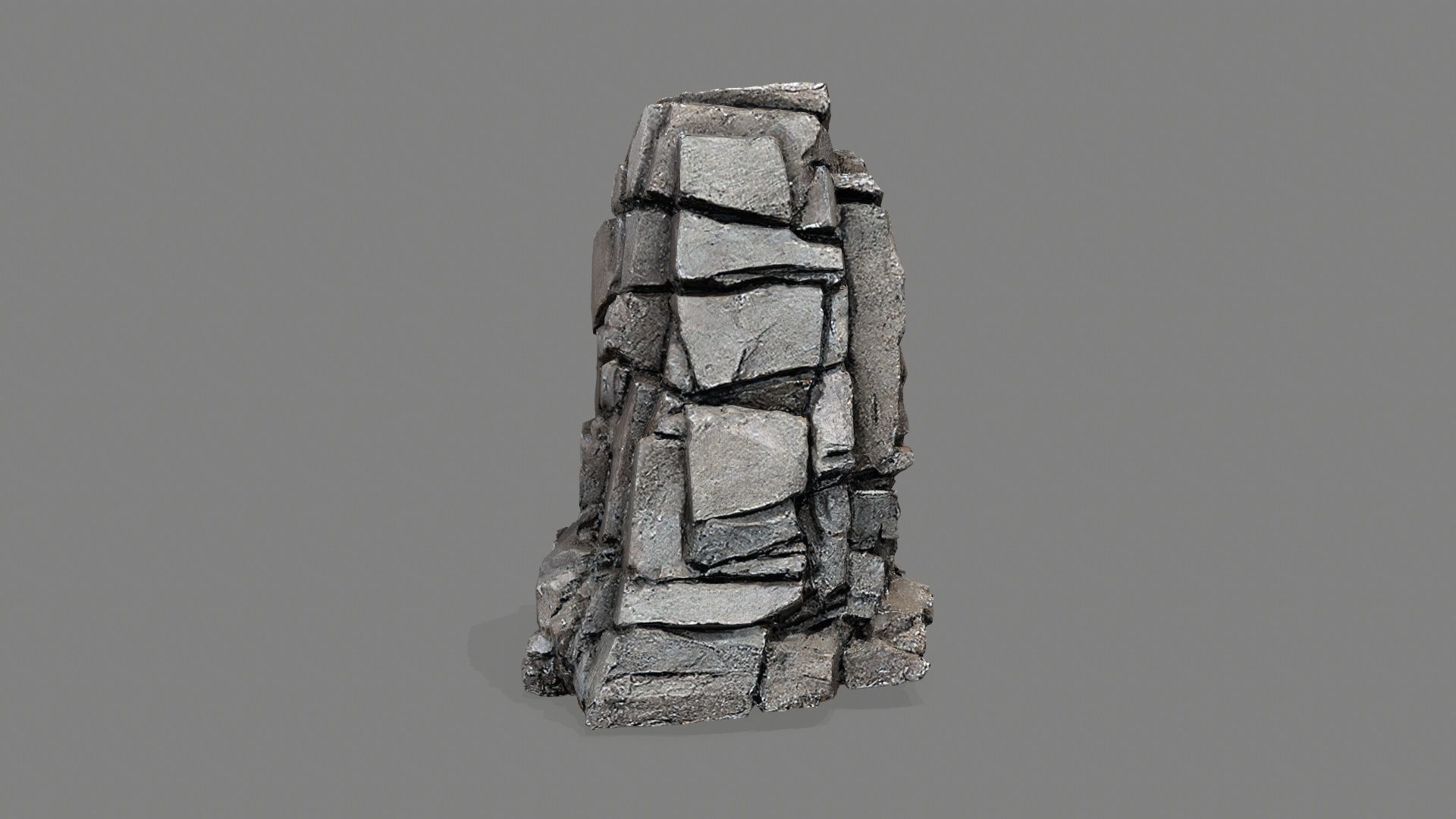 cliff rocks Low-poly 3D model_9