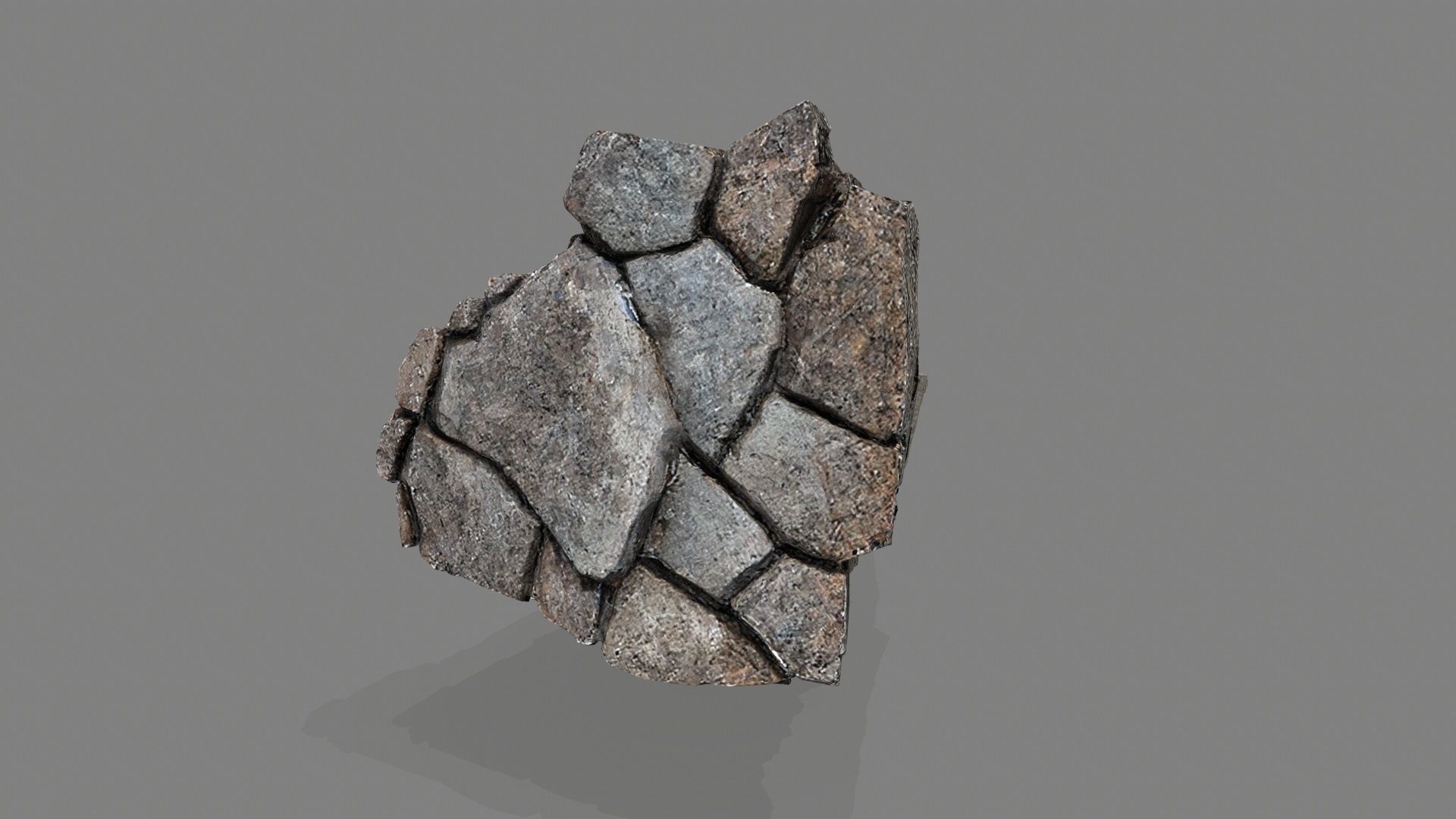 cliff rocks Low-poly 3D model_11