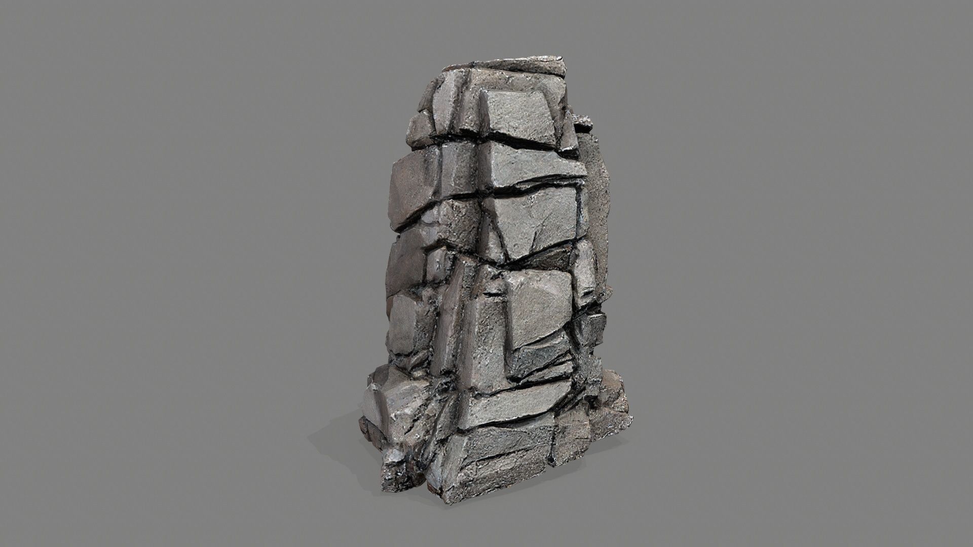 cliff rocks Low-poly 3D model_2