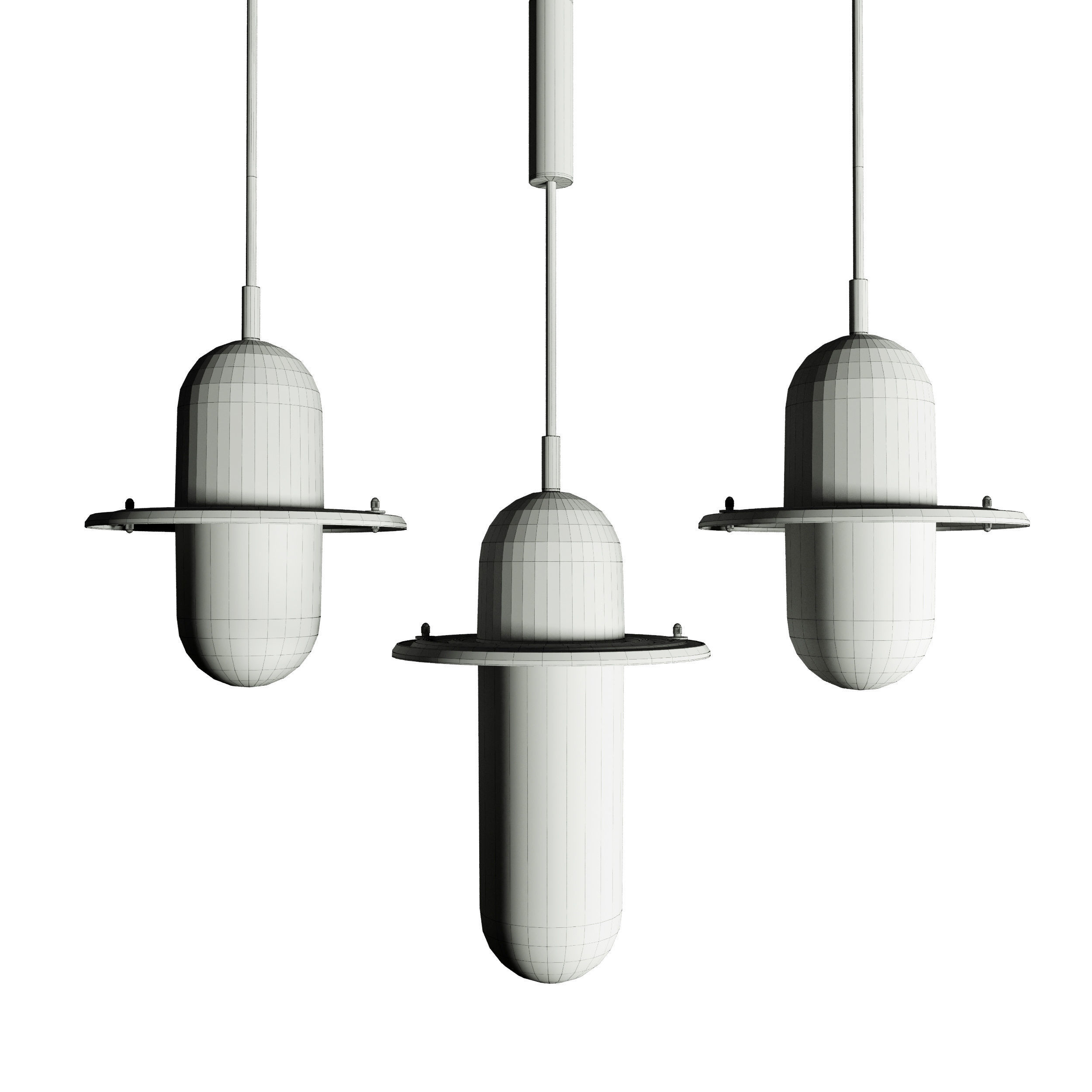Hats pendant light Collection by deFORM for Lasvit Low-poly 3D model_4