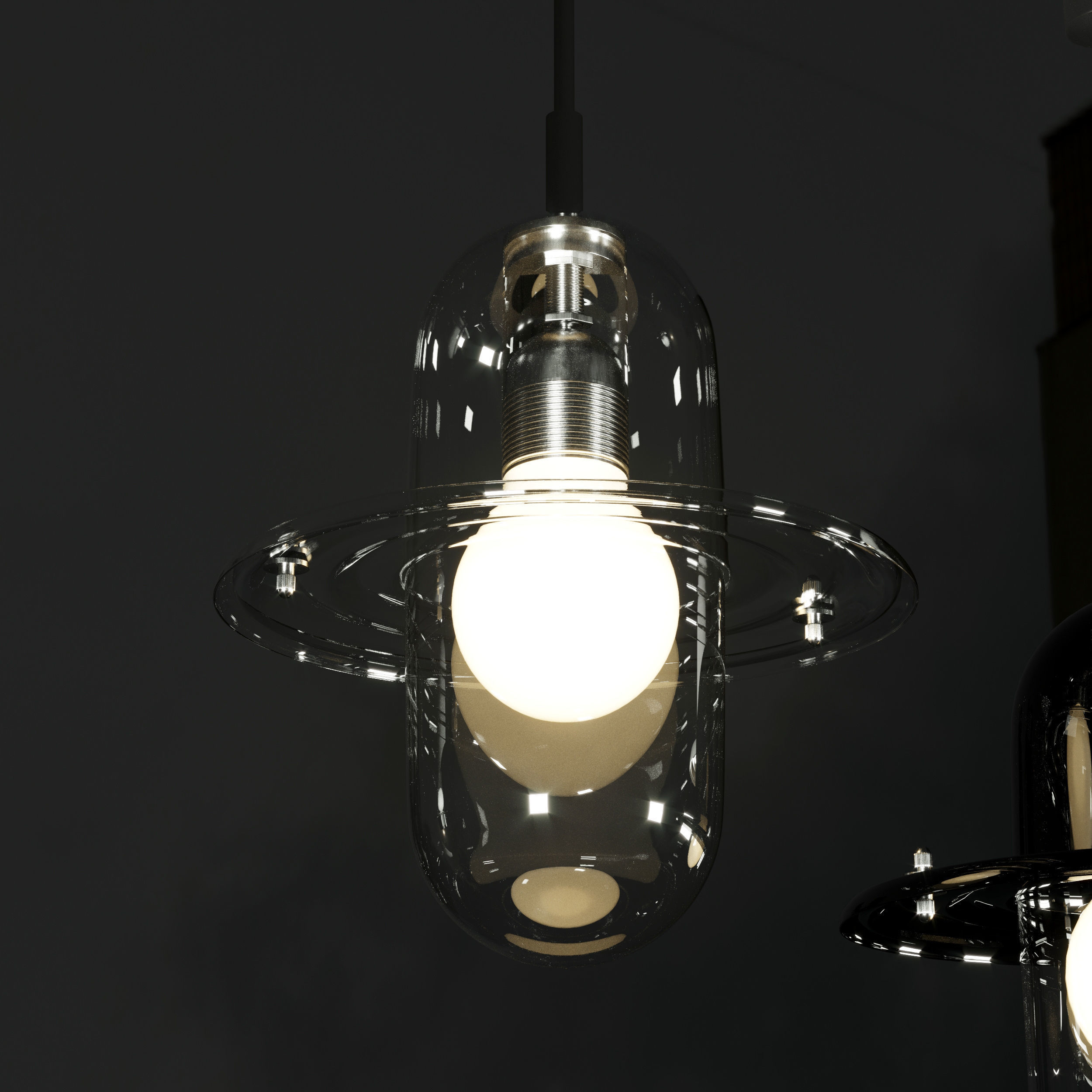 Hats pendant light Collection by deFORM for Lasvit Low-poly 3D model_3