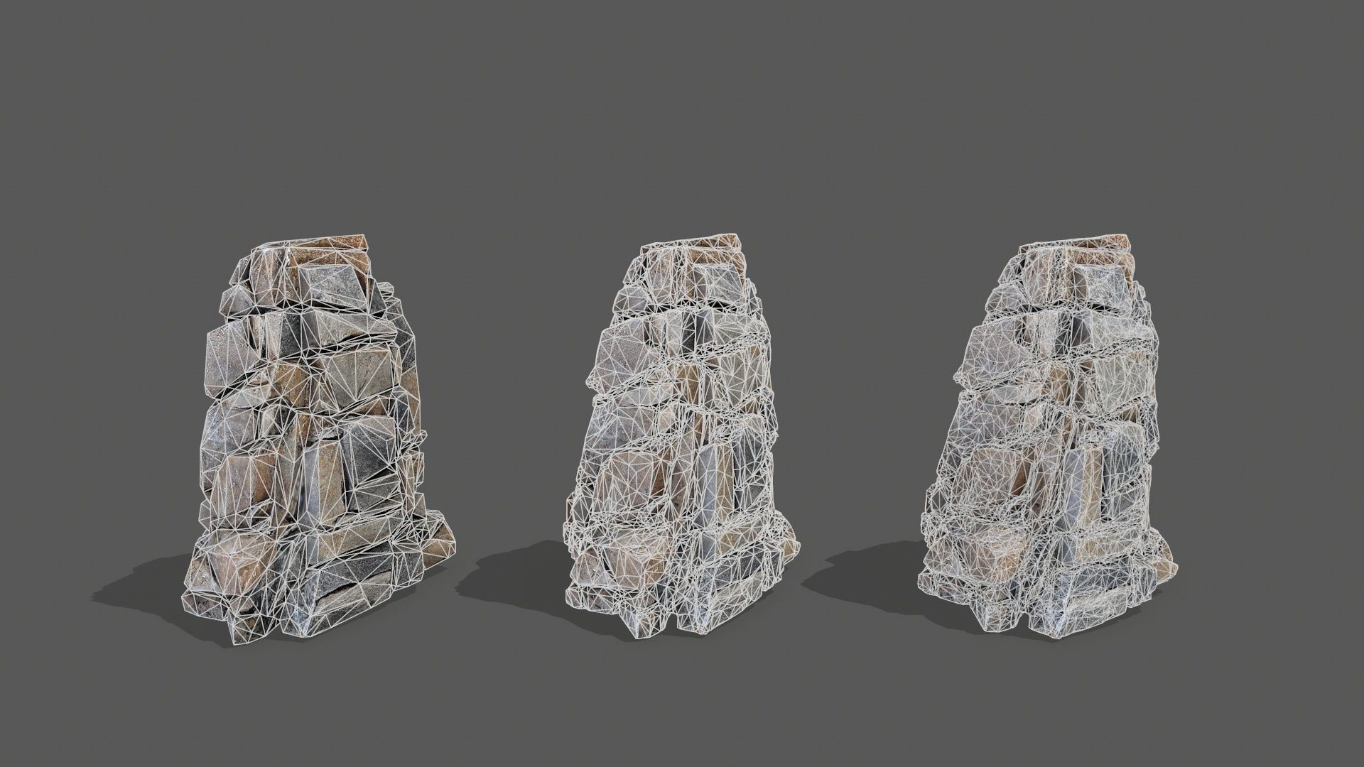 cliff rocks Low-poly 3D model_14