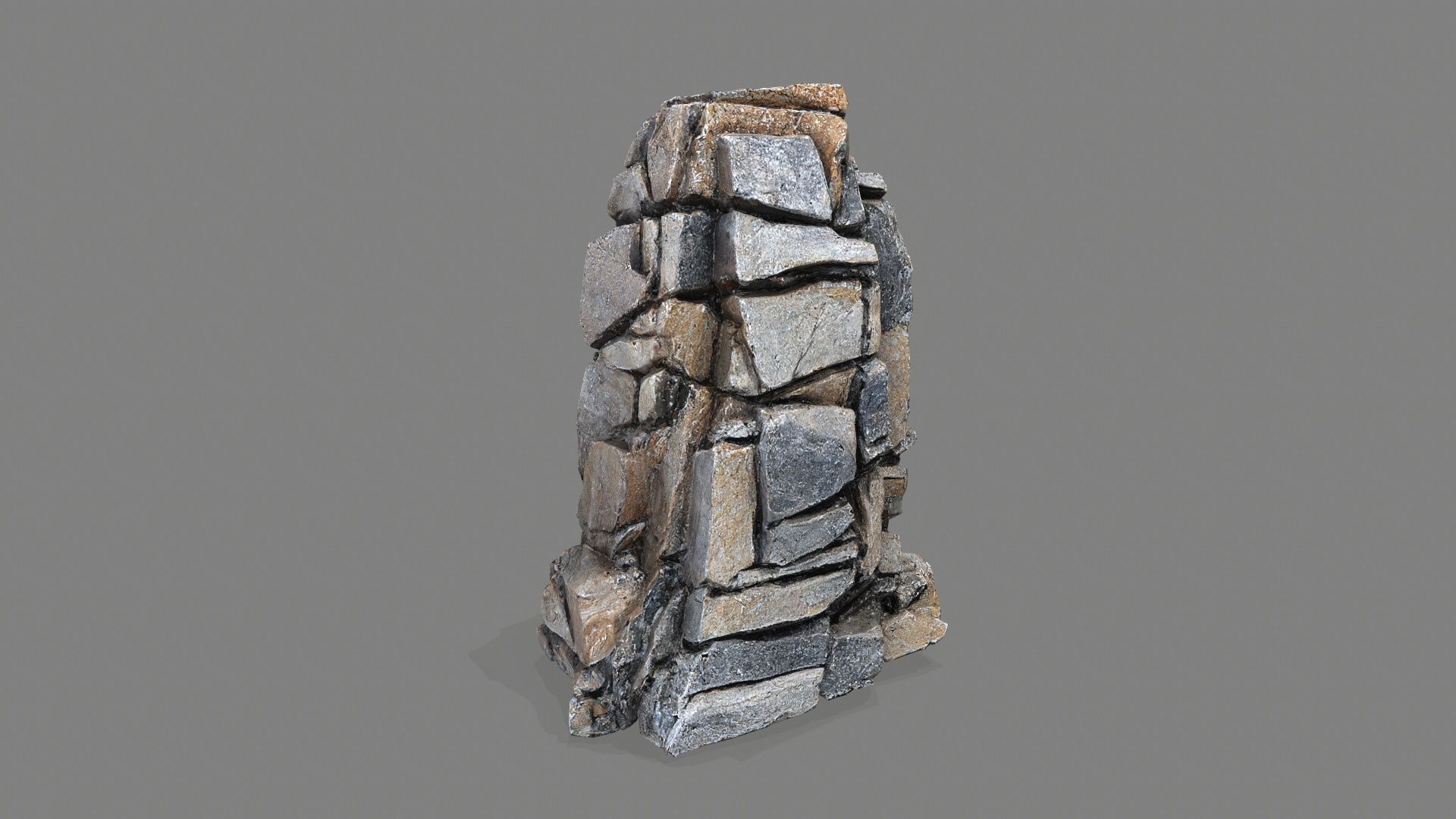 cliff rocks Low-poly 3D model_2