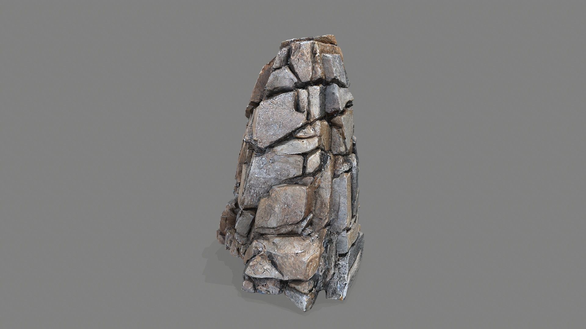 cliff rocks Low-poly 3D model_3