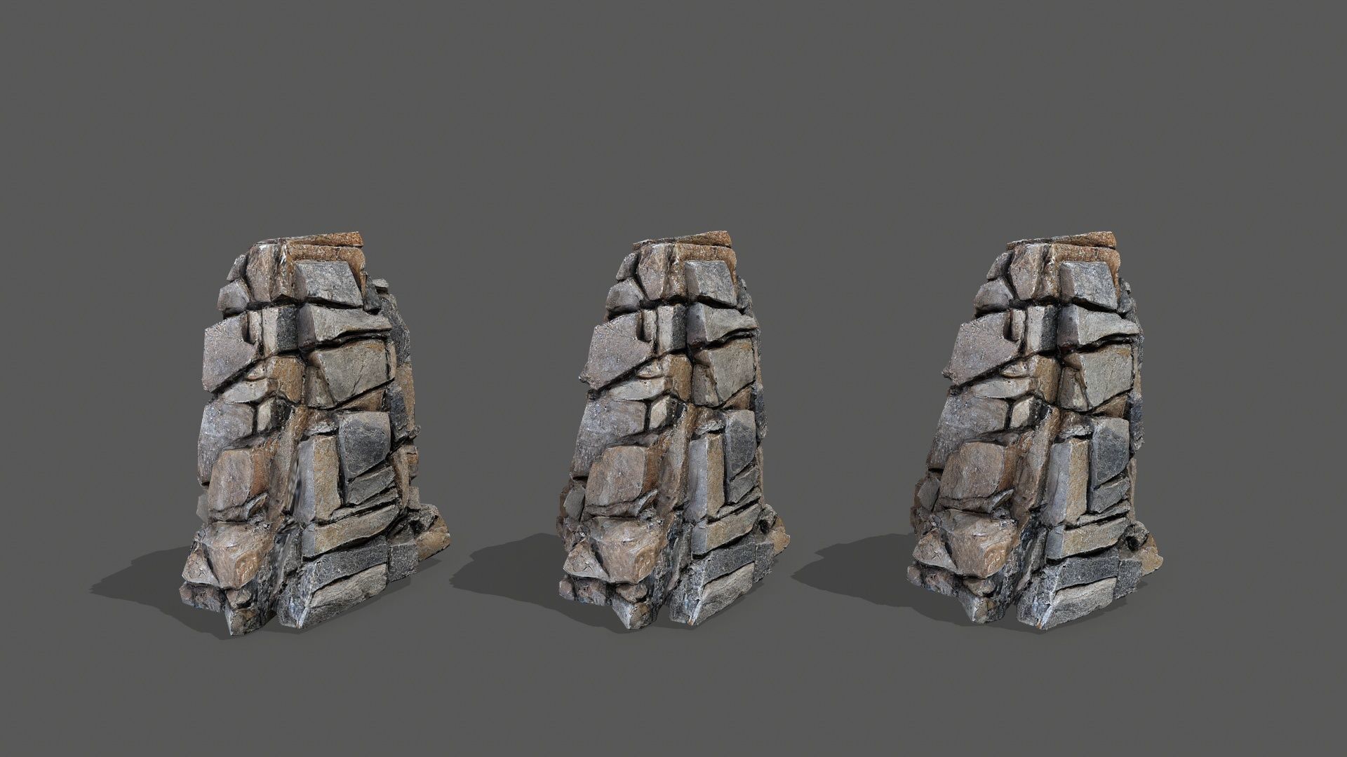 cliff rocks Low-poly 3D model_13