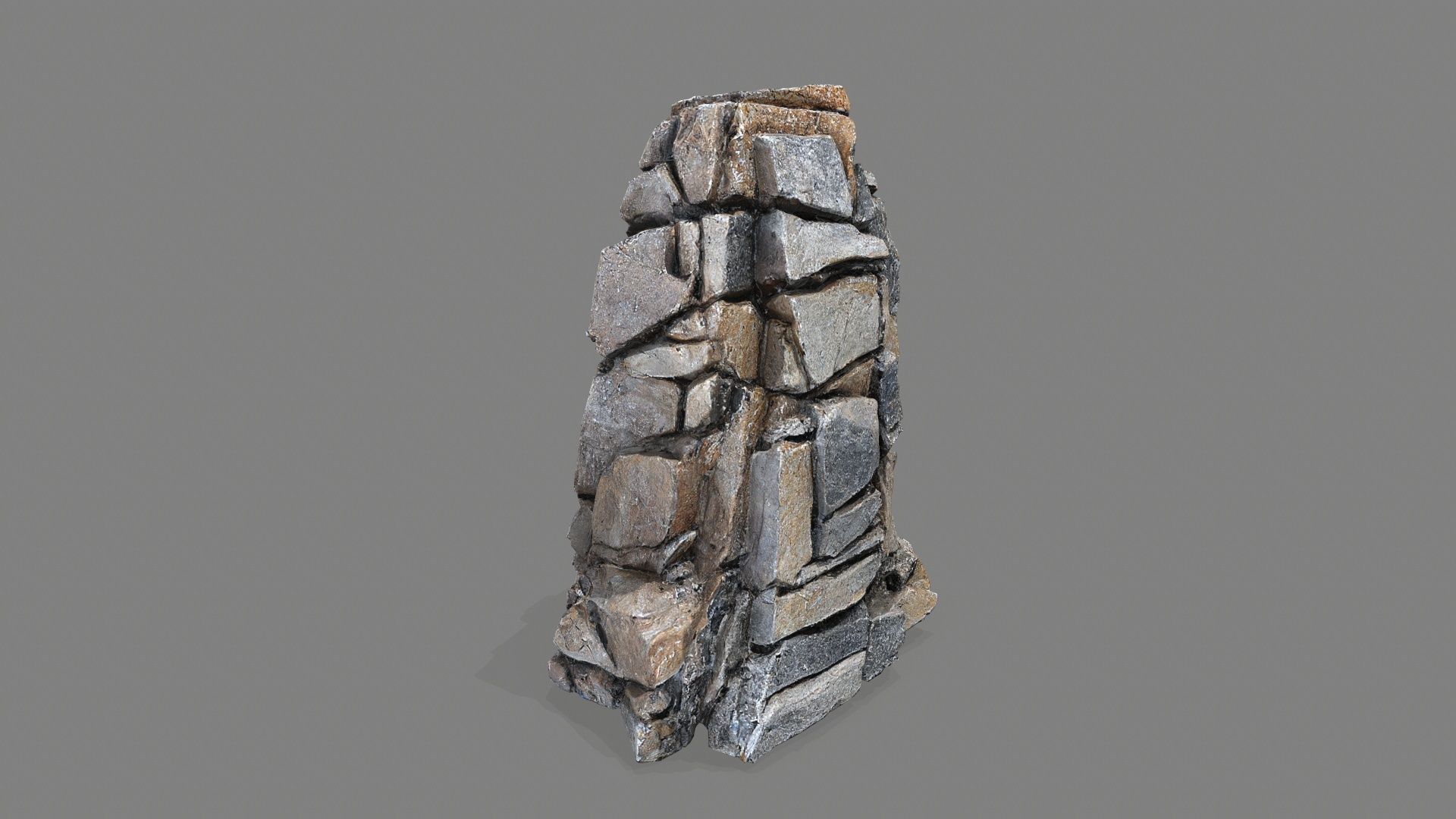 cliff rocks Low-poly 3D model_10