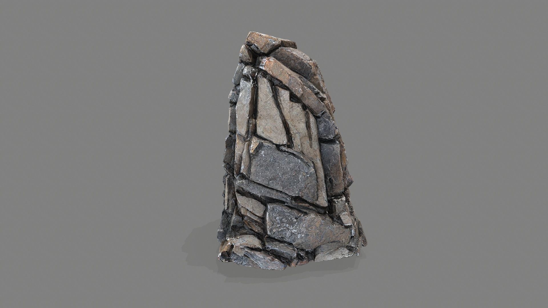 cliff rocks Low-poly 3D model_7