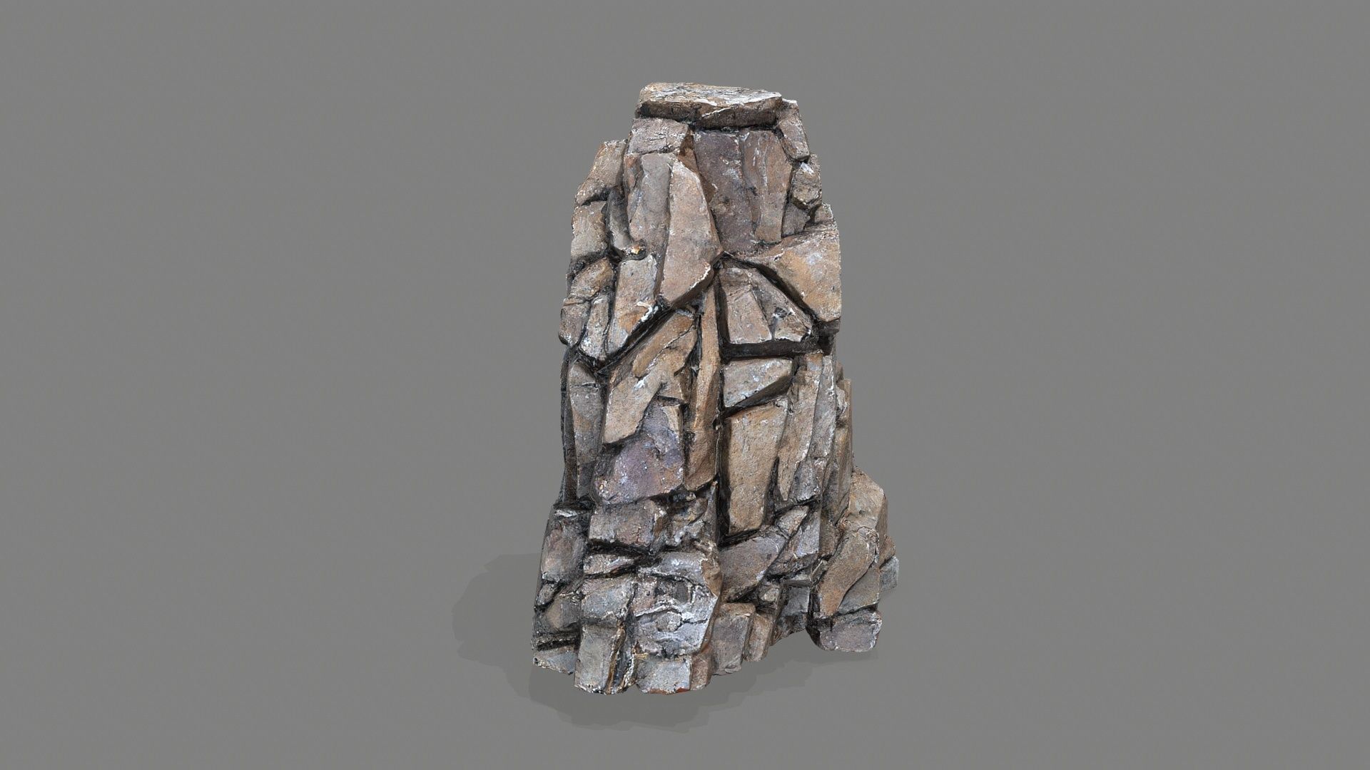 cliff rocks Low-poly 3D model_6