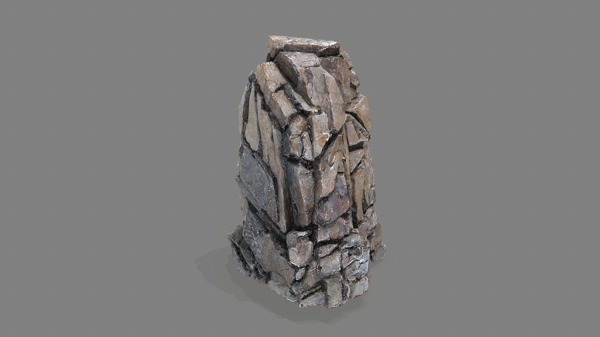 cliff rocks Low-poly 3D model_4