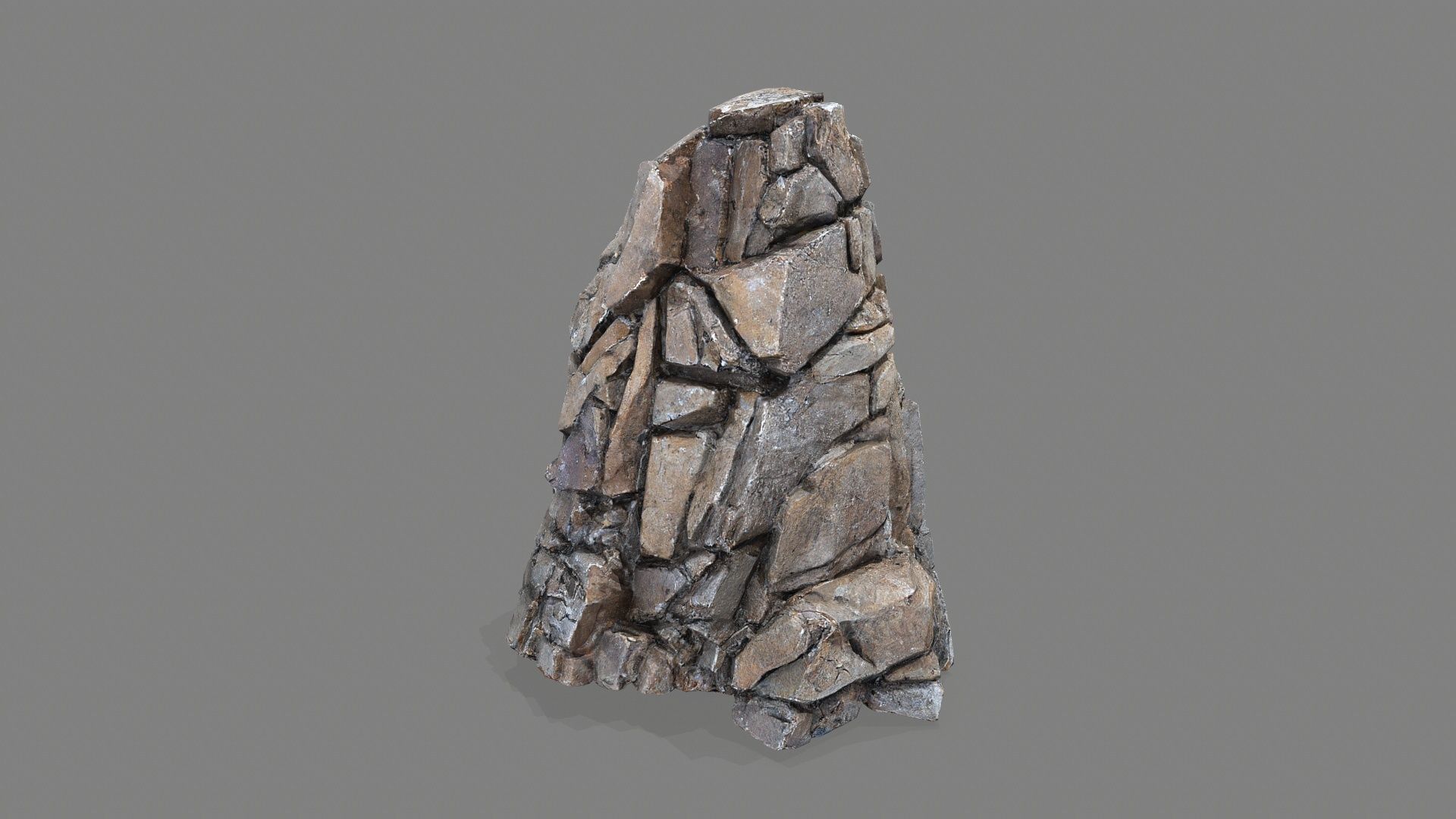 cliff rocks Low-poly 3D model_9