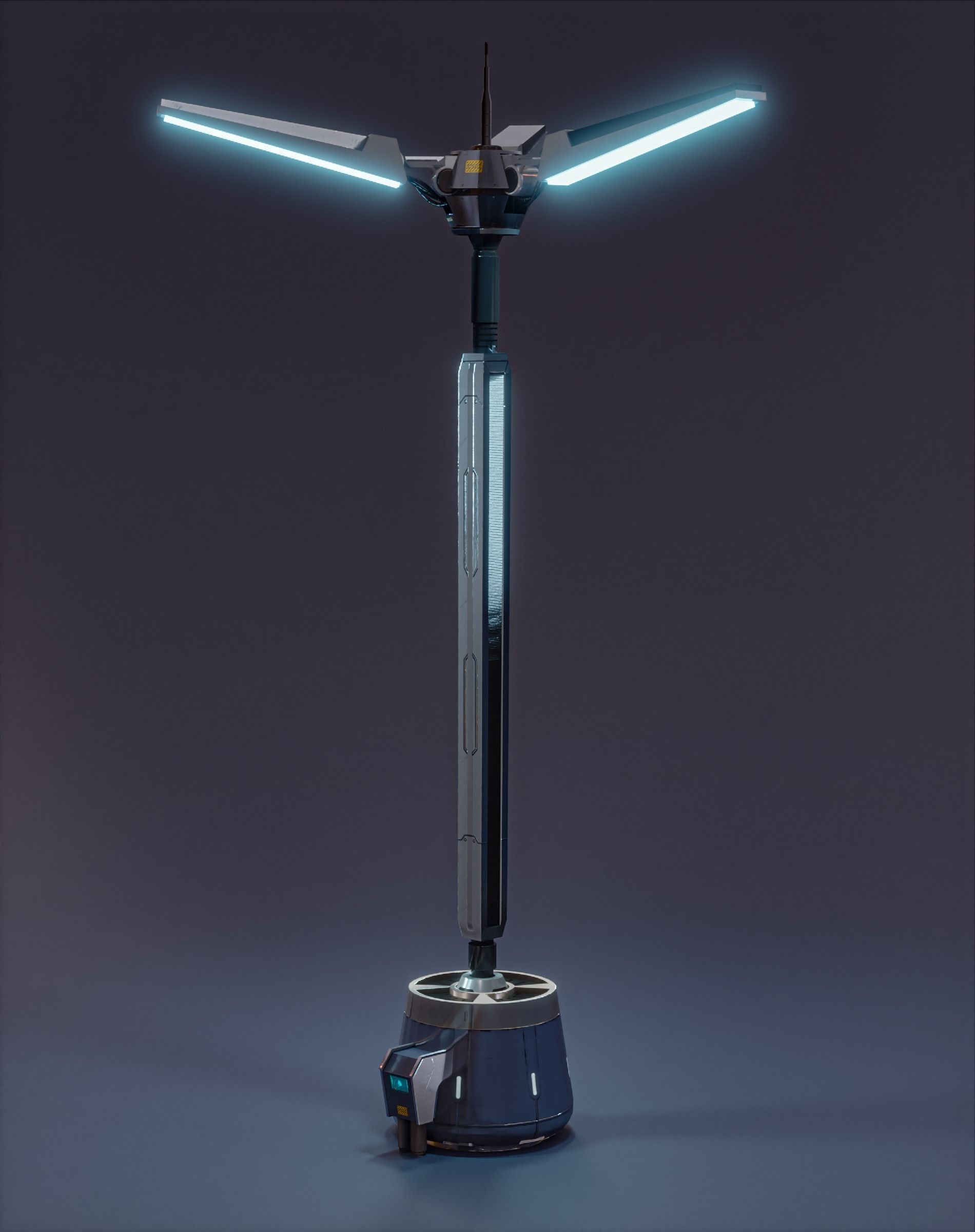 Low Poly Sci-fi Street Lights Low-poly 3D model_1