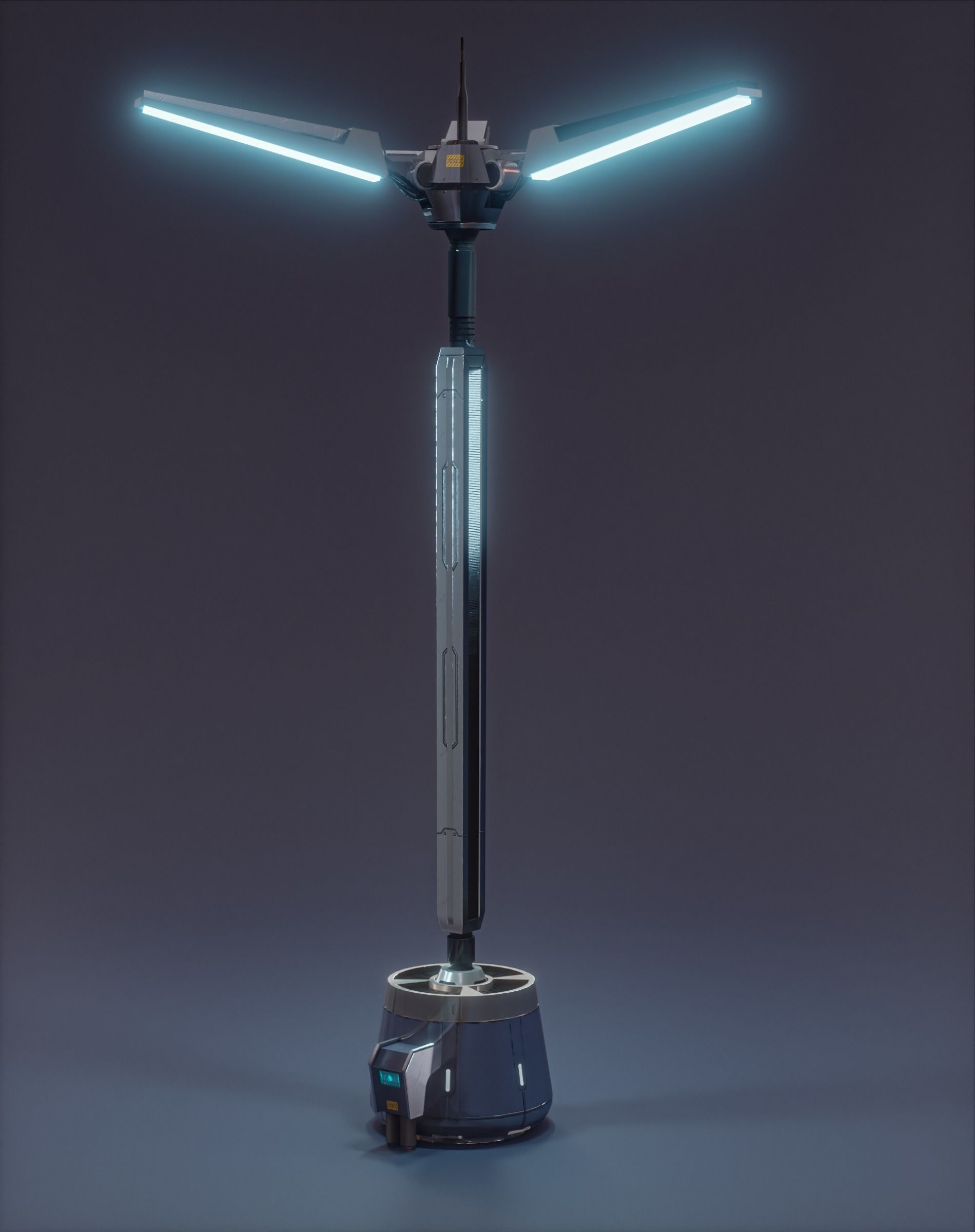 Low Poly Sci-fi Street Lights Low-poly 3D model_8