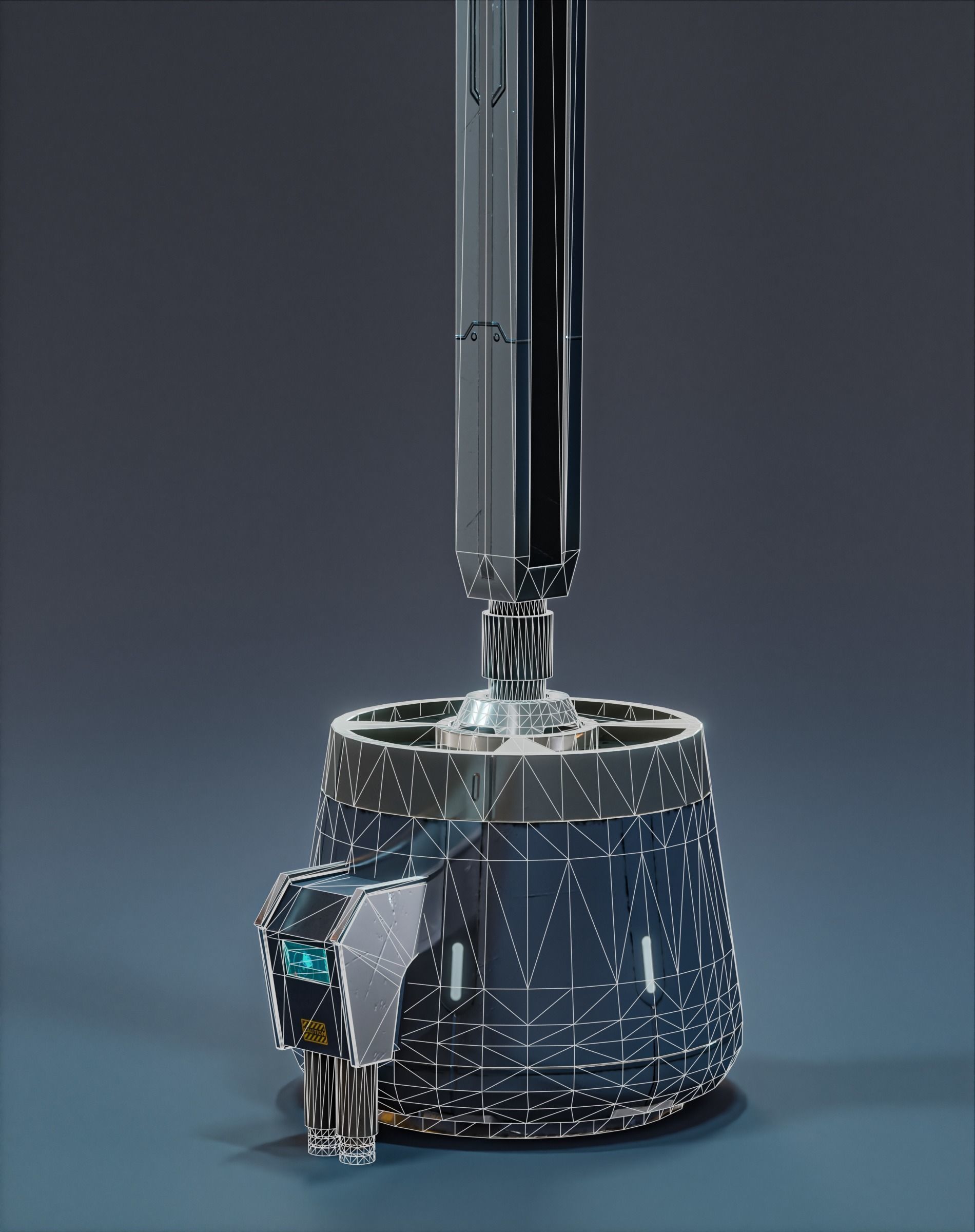 Low Poly Sci-fi Street Lights Low-poly 3D model_3