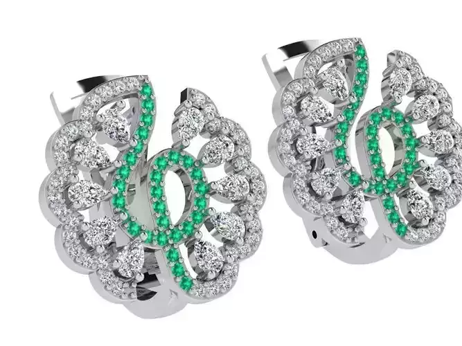 Diamond Clip On Earring 4122 3D print model