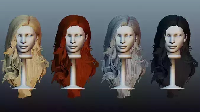 Female hair 4 colors