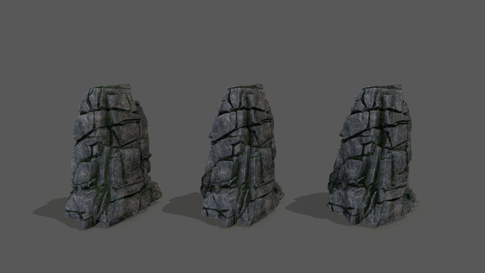 cliff rocks Low-poly 3D model_14