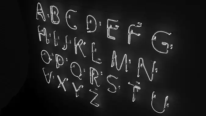 Neon Alphabet 3D model