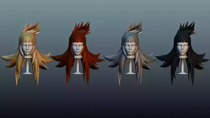 Female hair 4 colors