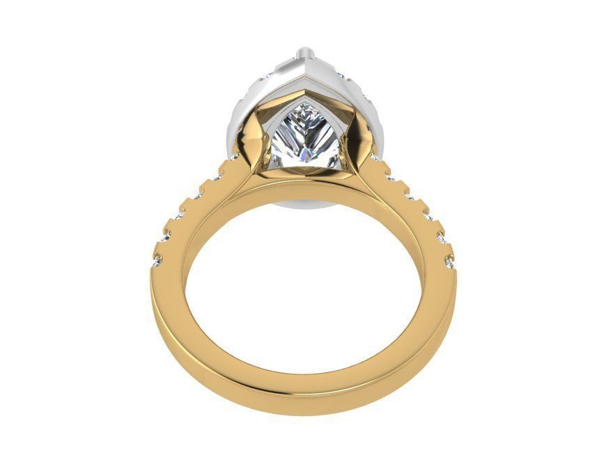 Pear Halo Ring 4175 3D print model_3