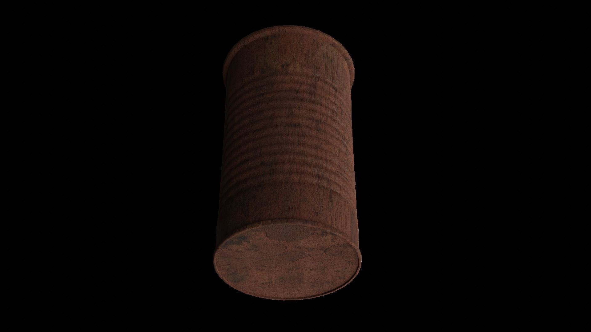 Old rusty oil barrel Low-poly 3D model_5
