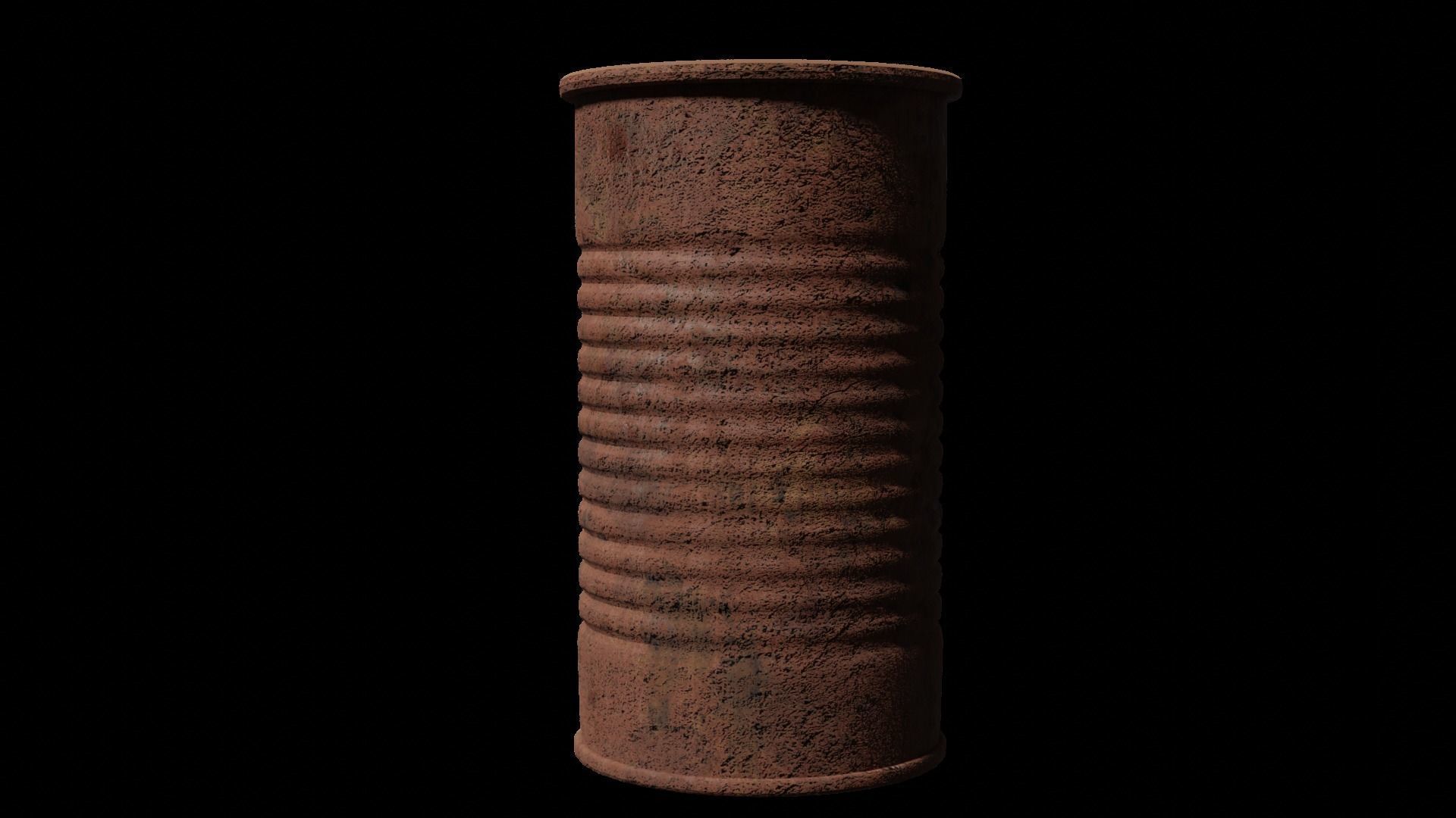 Old rusty oil barrel Low-poly 3D model_3