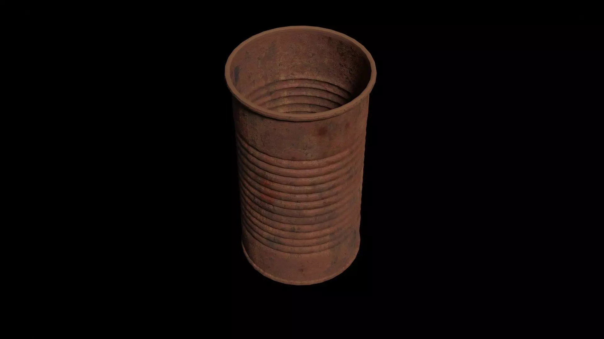 Old rusty oil barrel Low-poly 3D model_0
