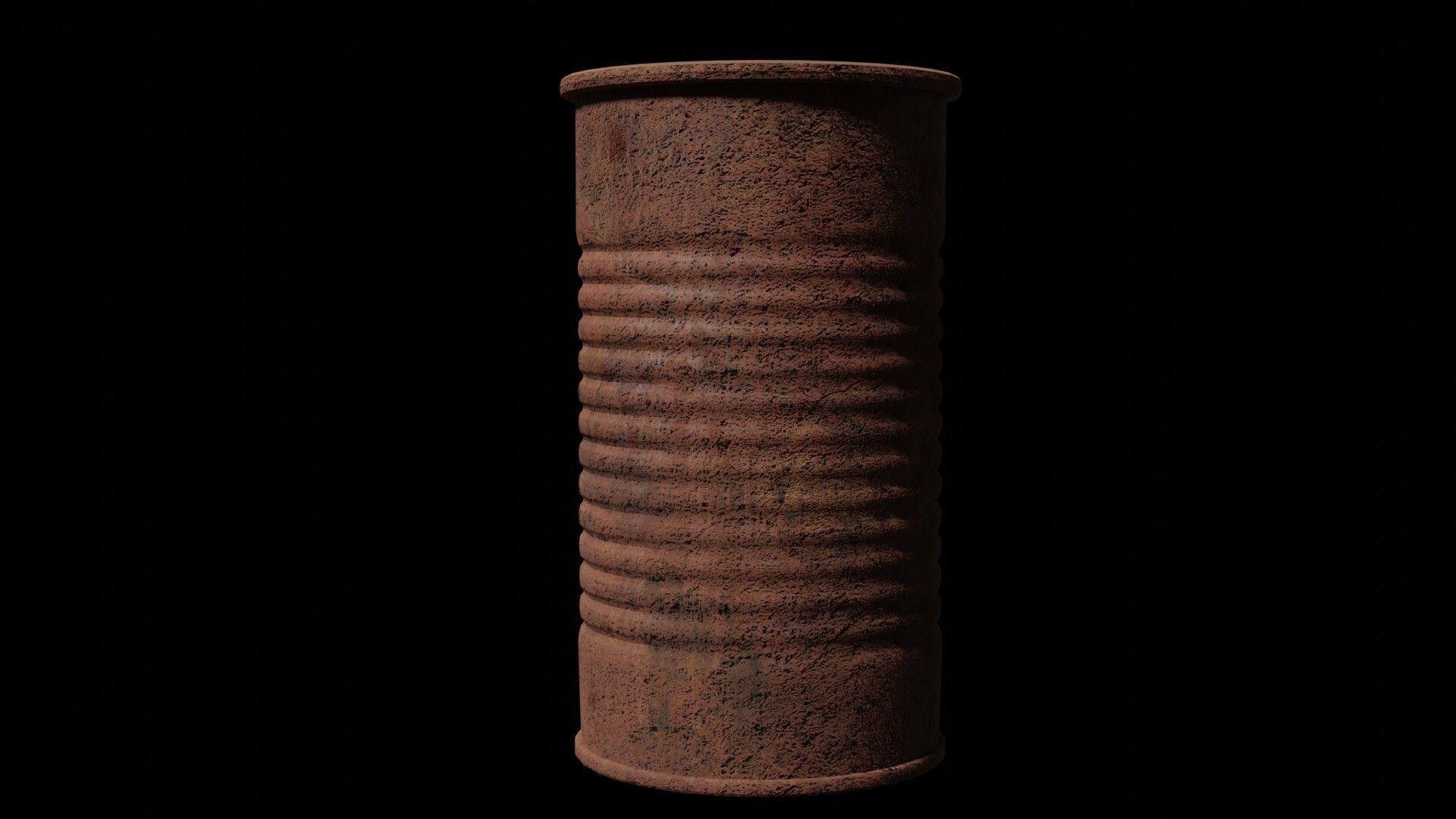 Old rusty oil barrel Low-poly 3D model_2