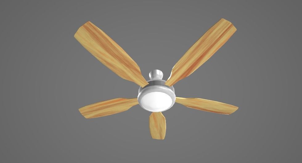 Modern Ceiling Fan Low-poly 3D model_1