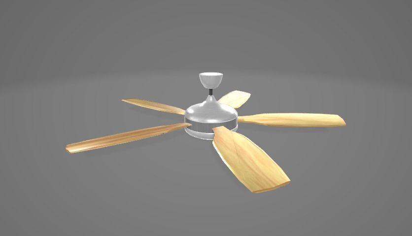 Modern Ceiling Fan Low-poly 3D model_2