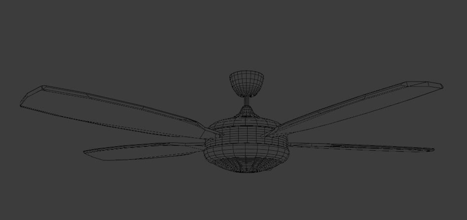 Modern Ceiling Fan Low-poly 3D model_3